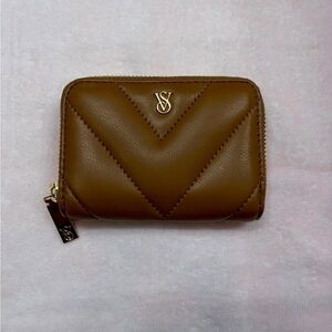 victorias secret Quilted Zip Wallet - Brown